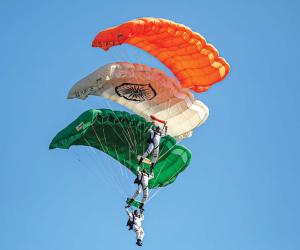 Learning to Fall: On-the-Job Training in the Sky