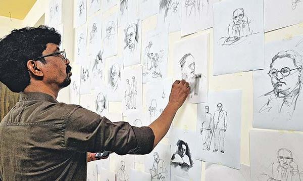 Unique tribute to Babasaheb with 135 Paintings